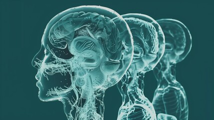 Scientific developmental biology illustration showing thyroid gland embryological formation, stages of development from pharyngeal endoderm, anatomical progression timeline