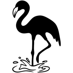 Tropical Flamingo Silhouette Illustration