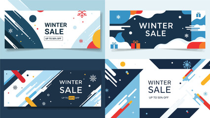 Minimal Modern Flat Winter Sale Banner