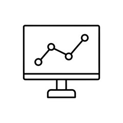 Computer screen displaying a line graph in black outline on transparent background