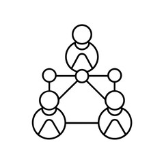 Illustration of a network of connected people icons on transparent background