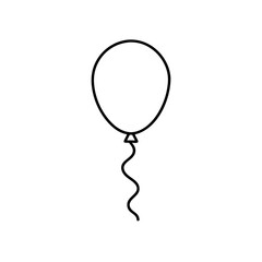 Simple outline drawing of a single black balloon icon on transparent background