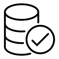 Database Verified Icon Data Success Checkmark Symbol