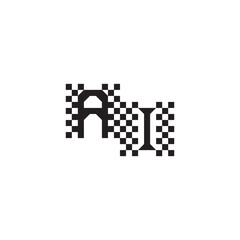 Alphabet Logo Monogram Design Modern Abstract Bold AI Initial Pixel Vector Alphabet