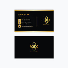 Sophisticated black and gold business card template for modern professionals seeking elegant branding solutions and a luxurious minimalist corporate identity design