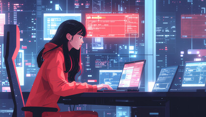 Ethical hacker bypassing authentication using brute-force tools with futuristic UI visuals