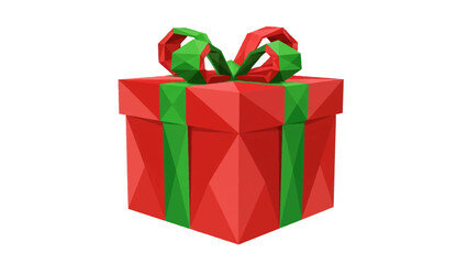Festive red Christmas gift with vibrant green ribbon and bow, perfect for holiday promotions and adding cheer to your seasonal designs