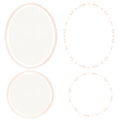 Vintage oval lace frames, frill, scallop, wavy set