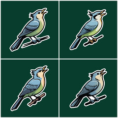 Massive Songbird Wildlife Illustration Collection: Set of 16 Detailed Avian Designs in Flying, Perching, and Singing Poses, Perfect for Nature Themes, Logos, and Eco-Friendly Branding Graphics