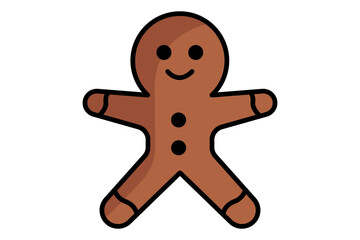 Gingerbread man icon. solid icon style. icon related to christmas. food elements vector illustration