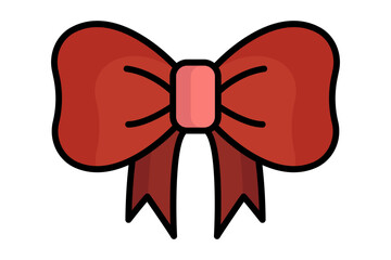 Ribbon icon. solid icon style. icon related to christmas. gift elements vector illustration