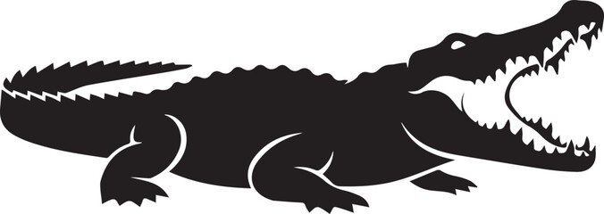 Obraz premium Alligator Vector Graphic Image with Open Mouth and Sharp Teeth