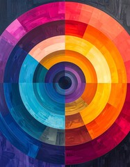 Obraz premium Colorful Circular Abstract Art - A Vibrant Spectrum of Hues.
