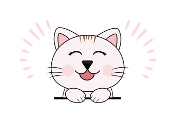 Cute happy cat Mascot, joyful Cartoon Pet Character Illustration, playful, kitten