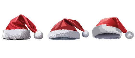 set santa claus hats banner vector graphic design