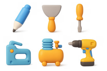 Simple tool icon set for creative design and illustrations