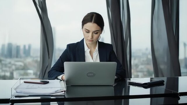 Femme d&rsquo;affaires travaillant dans un bureau moderne