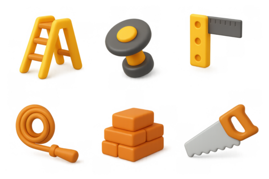 Modern tool icons set for construction and carpentry design projects