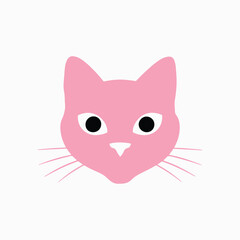 Cartoon cat vector logo design, Cute cat silhouette, modern creative logo, half off moon, minimalist, vector illustration, flat design, cut out vector icon, black cat with big eyes, simple design,