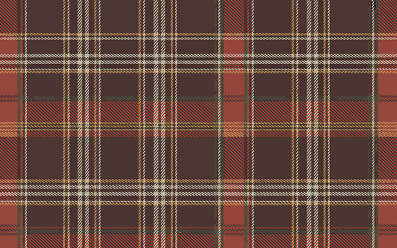Classic autumn plaid pattern with rich maroon and brown color scheme
