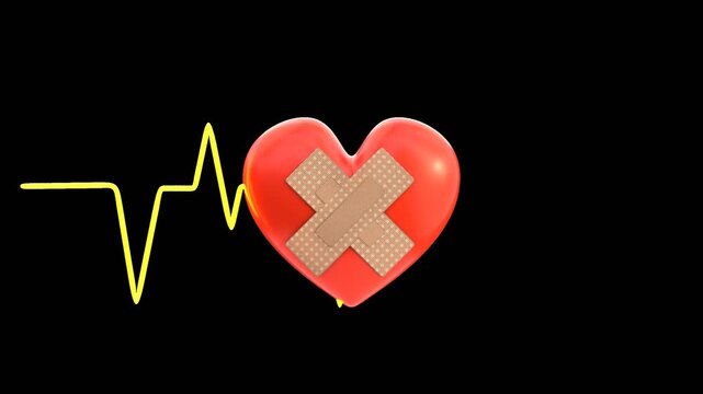 3D Medical on Heart Beating | Alpha Channel
