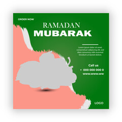 Ramadan mubarak kareem social media post design template 
