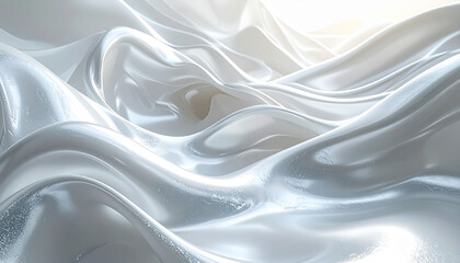 Obraz premium 光沢あるシルバーの波状レイヤー