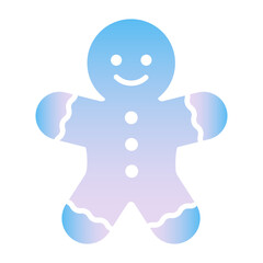 Gradient Christmas gingerbread man icon vector illustration