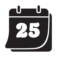 Christmas calendar solid icon, vector illustration