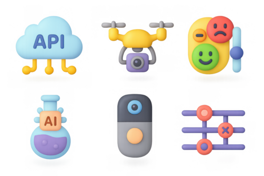 Simple technology icons set for digital interfaces and design projects - Powered by Adobe