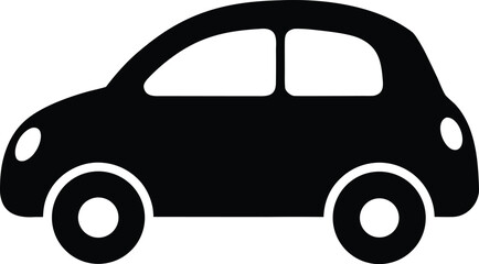 Black Retro Car Silhouette Icon