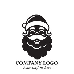 Santa Claus Logo Symbol in Black on White Background for Classic Holiday Branding and Design ArtPlus