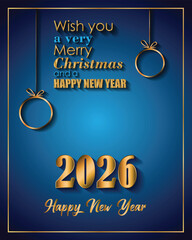 2026 Happy New Year and merry christmas background for your seasonal invitations, festive posters, greetings cards.