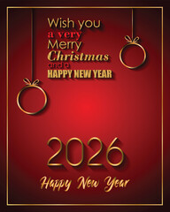 2026 Happy New Year and merry christmas background for your seasonal invitations, festive posters, greetings cards.