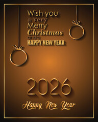 2026 Happy New Year and merry christmas background for your seasonal invitations, festive posters, greetings cards.