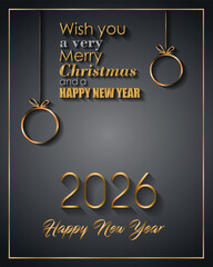 2026 Happy New Year and merry christmas background for your seasonal invitations, festive posters, greetings cards.