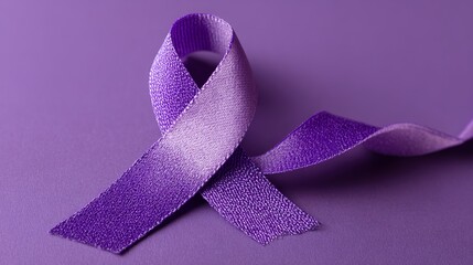 Show your support and raise awareness with this elegant purple ribbon for a worthy cause or special event in a modern presentation