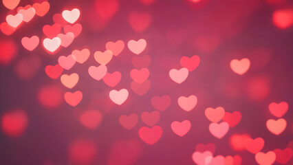 Romantic heart shaped lights glow with love Valentine's Day greetings and heartfelt messages