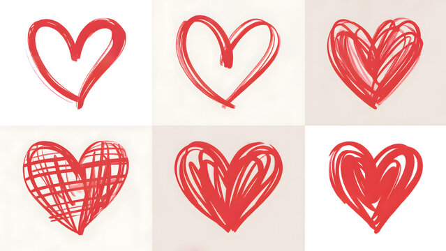 Expressive red hearts collection Valentine's Day or heartfelt love message designs