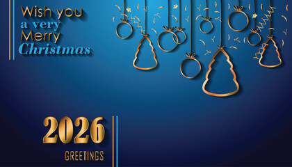 2026 Merry Christmas background for your seasonal invitations, festival posters, greetings cards.