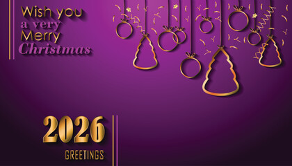 2026 Merry Christmas background for your seasonal invitations, festival posters, greetings cards.