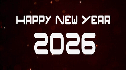 Abstract solid neon effect light letter Happy New Year 2026 festive digital greeting text celebration with lighting sparkle holiday themed design