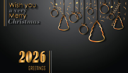2026 Merry Christmas background for your seasonal invitations, festival posters, greetings cards.
