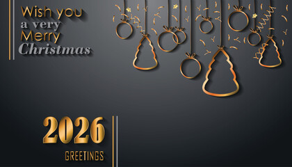 2026 Merry Christmas background for your seasonal invitations, festival posters, greetings cards.