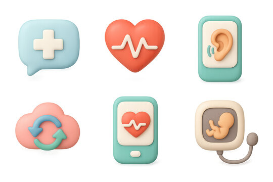 Health and medical icon set for digital design and healthcare applications
