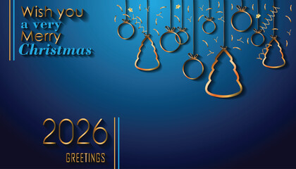2026 Merry Christmas background for your seasonal invitations, festival posters, greetings cards.