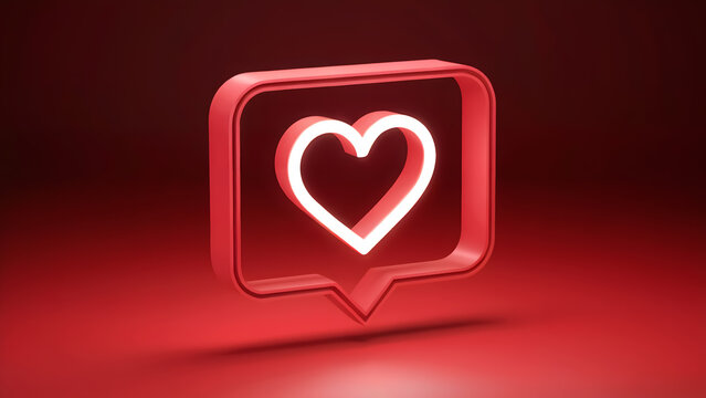 Promote your brand with this vibrant glowing heart icon for social media engagement and community love