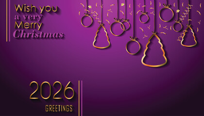 2026 Merry Christmas background for your seasonal invitations, festival posters, greetings cards.