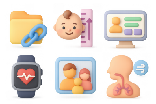 Simple health icons collection for medical and wellness design