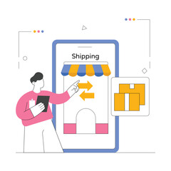 Drop Shipping Vector Illustration EPS 10 File